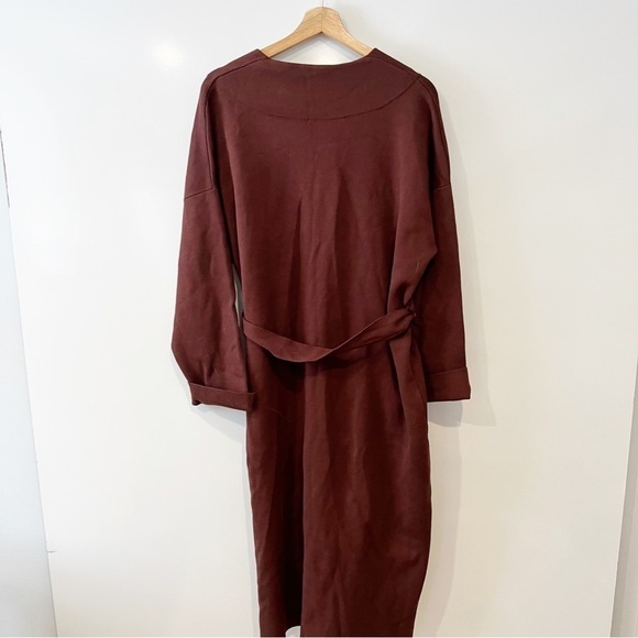 Zara Brown Knit Trench Coat with Belt - Picture 13 of 16